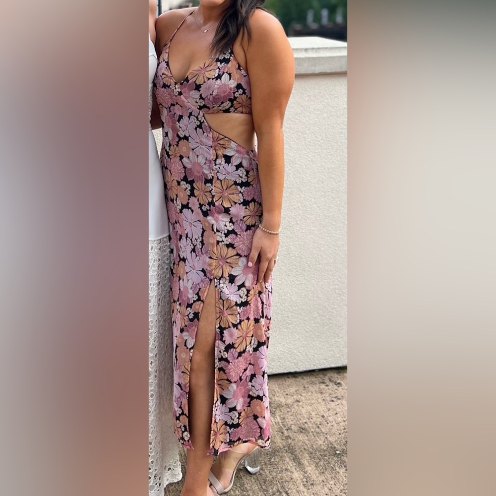 Floral Midi Dress with Slit